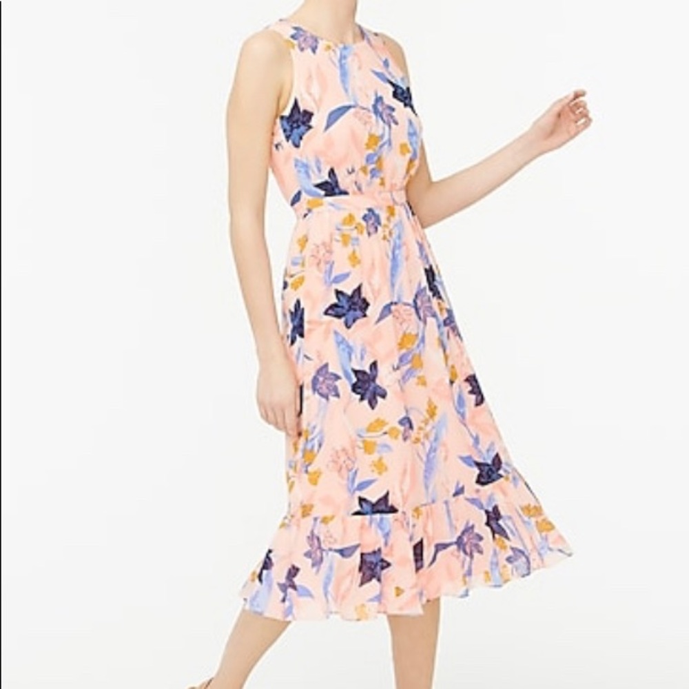 NWT J.Crew Crinkle tiered midi dress 14